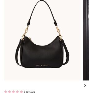 New Poppy & Peonies Black Shoulder Bag